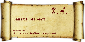 Kasztl Albert névjegykártya