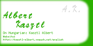 albert kasztl business card